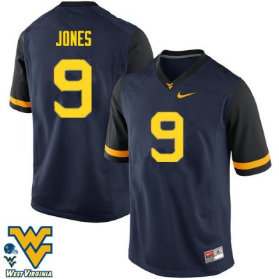 Men's West Virginia Mountaineers NCAA #9 Adam Jones Navy Authentic Nike Stitched College Football Jersey BS15Y60SL